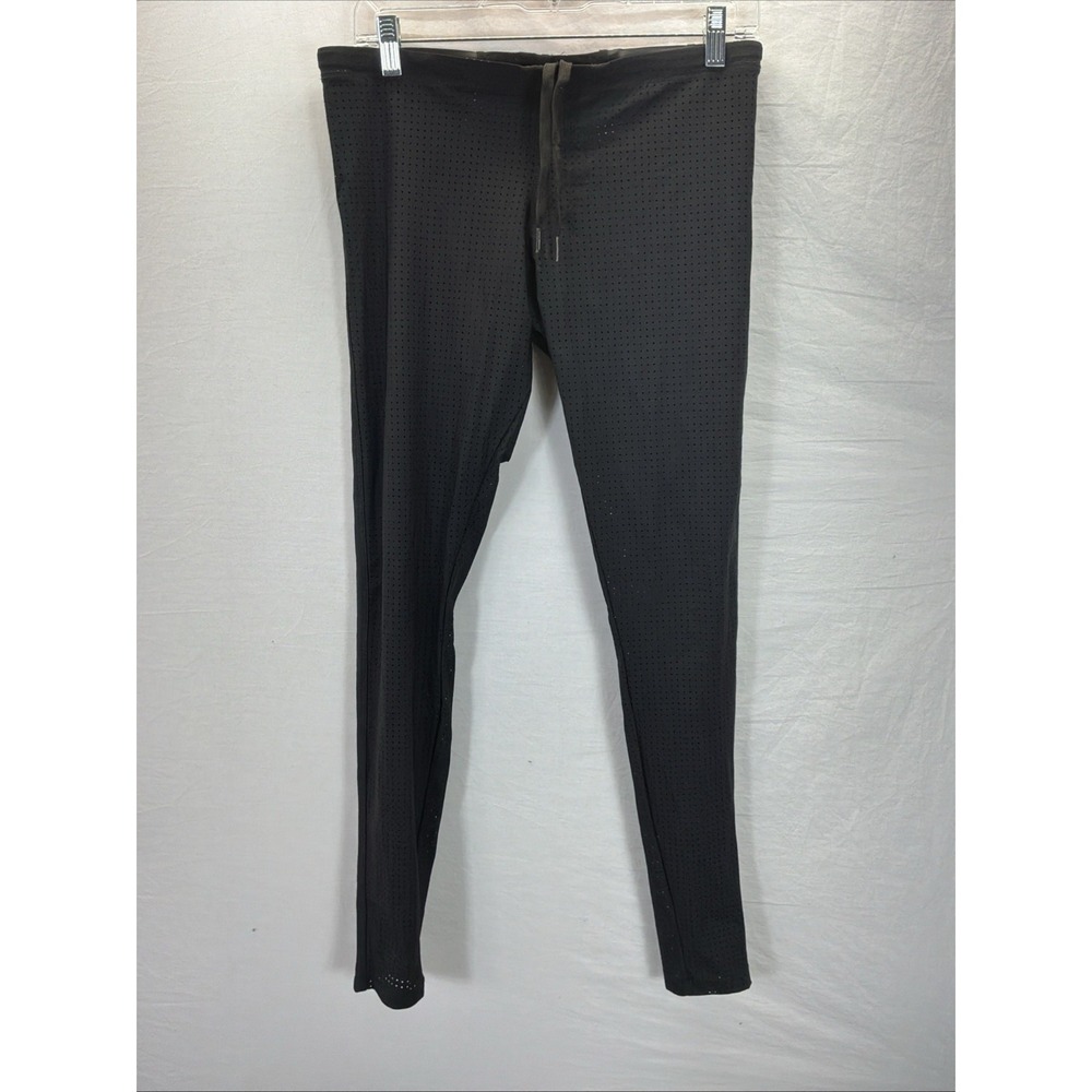 Rufskin Black Mesh Leggings Men's Sz M  Activewear Pants USA Made Faux Leather